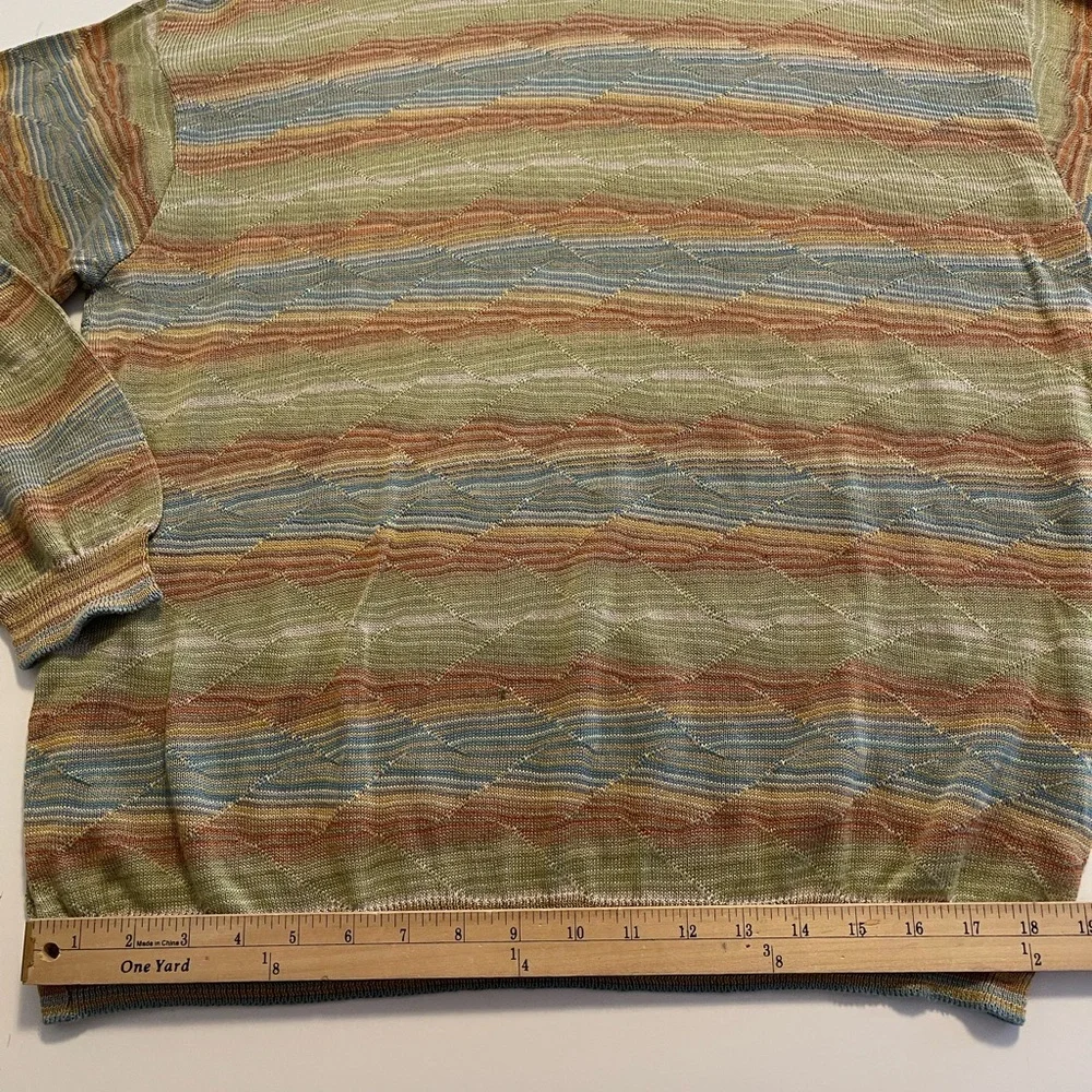 Vintage 3D Pima Mercerized Cotton Landscape Sweater XL‎